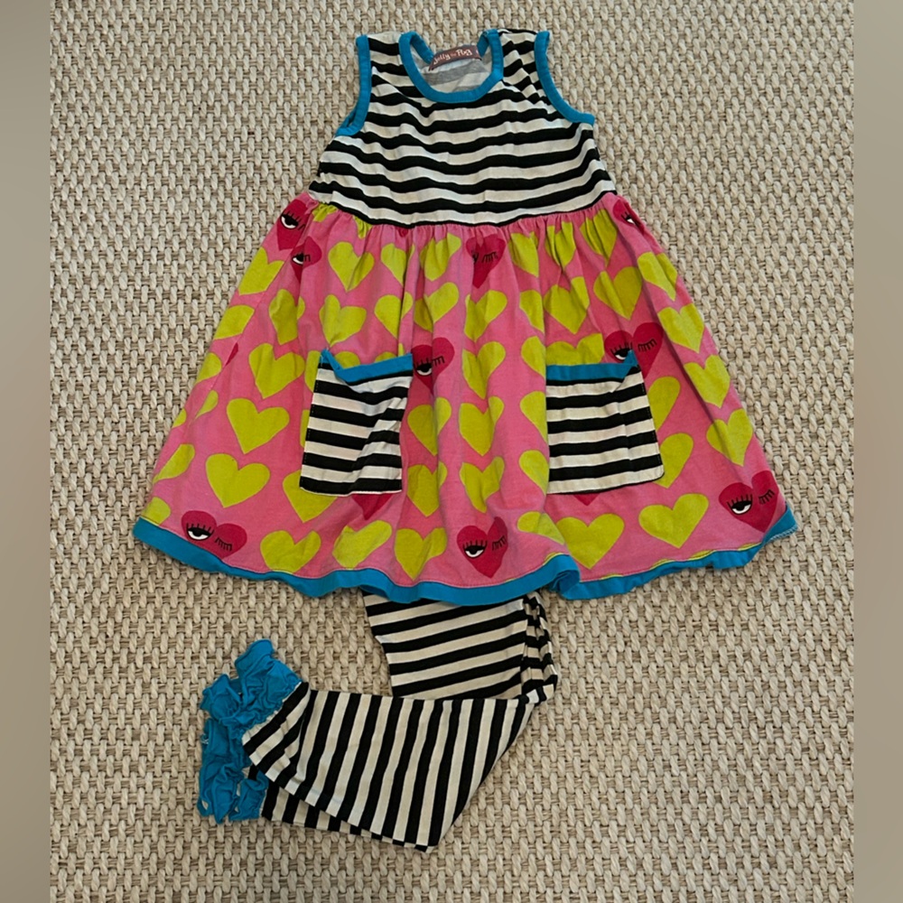 Jelly the Pug set Tunic and Leggings 4T